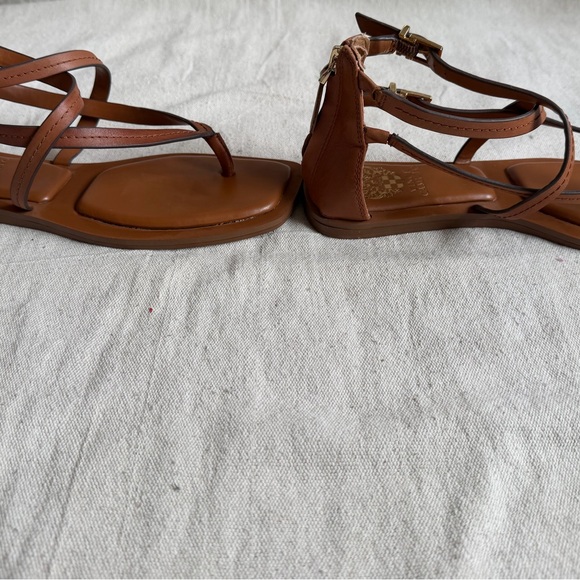 Vince Camuto Erendira Gladiator Sandals 7.5 Cognac Leather Boho Festival - Picture 4 of 14